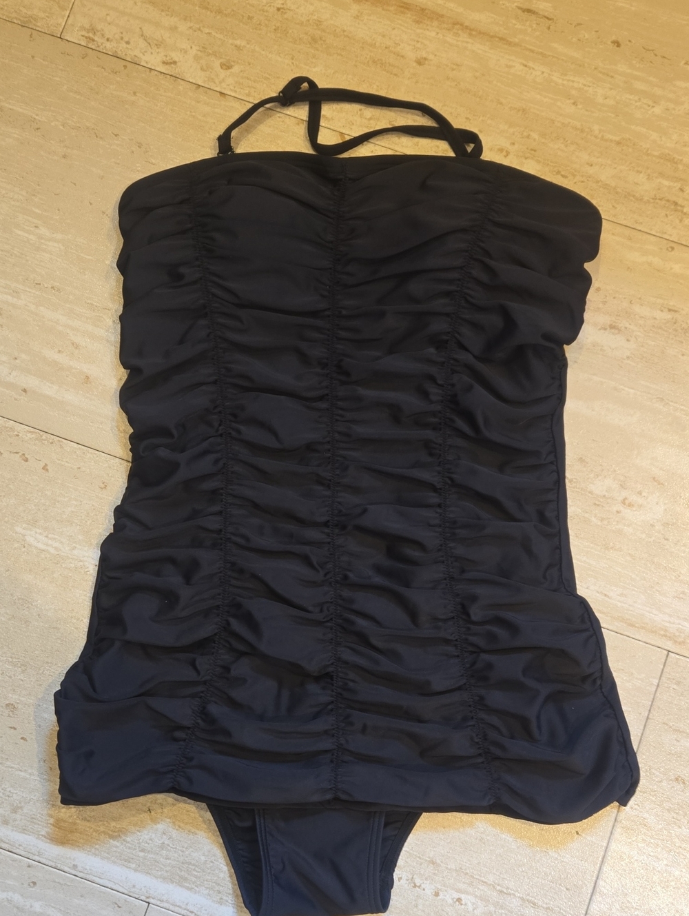 Shore Shapes Black Ruched Slimming Bathing Suit
